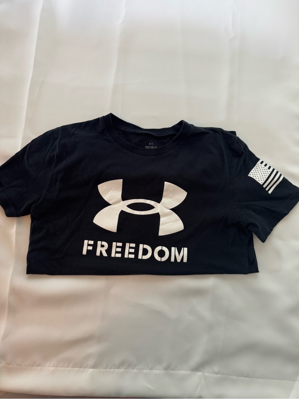 Under Armour Black Tee with White Logo "Freedom"